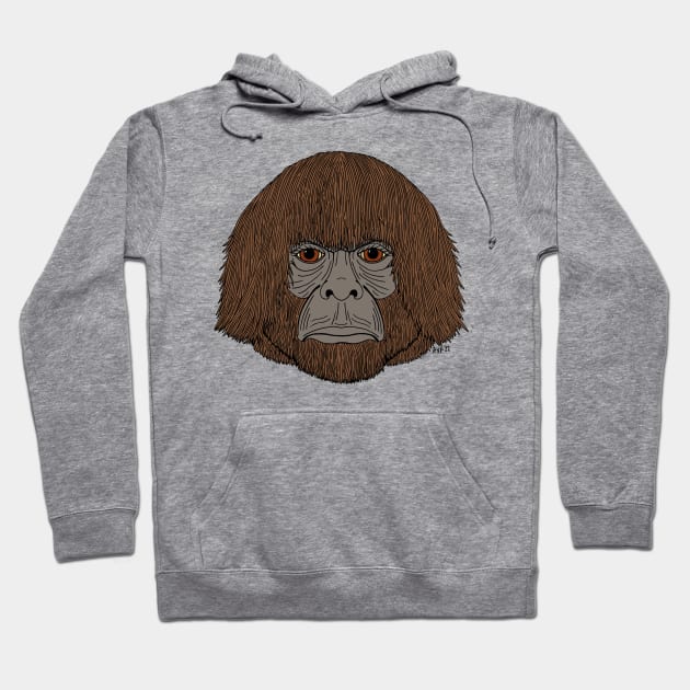 Bigfoot Portrait 2 (Human-Like) Hoodie by AzureLionProductions